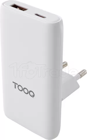 Photo de Chargeur de voyage Tooq GaN 1x USB-C + 1x USB-A 65W ( blanc)