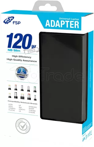 Photo de Chargeur FSP NB Slim Pro pour ordinateur portable 120W - 10 embouts