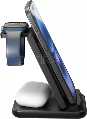 Photo de Chargeur sans fil 3en1 Goobay 15W (Noir)