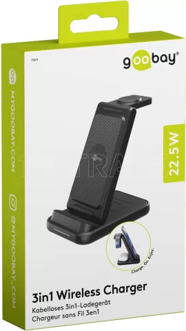 Photo de Chargeur sans fil 3en1 Goobay 15W (Noir)