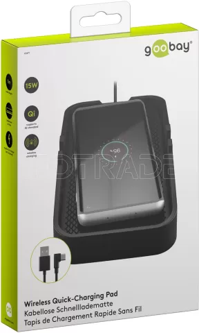 Photo de Chargeur sans fil pour voiture Goobay 15W (Noir)
