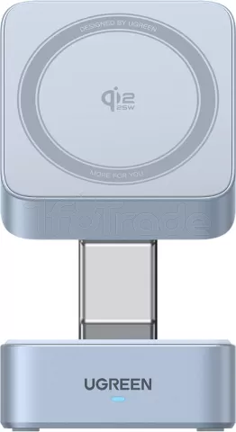 Photo de Chargeur sans fil Ugreen MagFlow 2-en-1 W752 25W (Bleu)