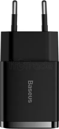 Photo de Chargeur secteur Baseus Compact 2x ports USB-A 10,5W (Noir)