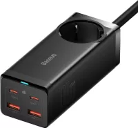 Photo de Chargeur secteur Baseus GaN3 Pro Desktop 2x ports USB-A + 2x ports USB-C 100W (Noir)