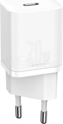 Photo de Chargeur secteur Baseus Super Si 1 port USB-C vers Lightning 20W (Blanc)