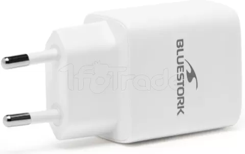 Photo de Chargeur secteur Bluestock GaN 1x USB-A + 1x USB-C 30W (Blanc)