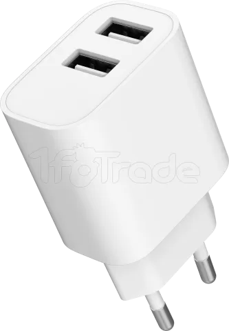 Photo de Chargeur secteur Gembird - 2x USB-A 24W (Blanc)