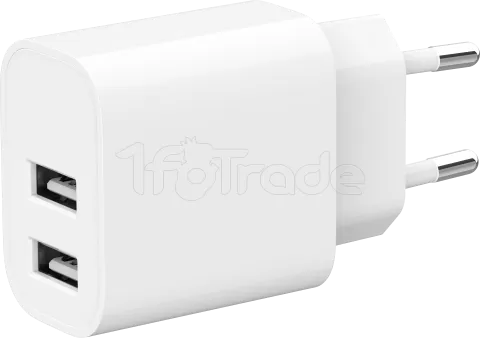 Photo de Chargeur secteur Gembird - 2x USB-A 24W (Blanc)