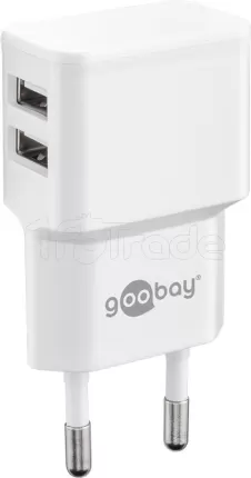 Photo de Chargeur secteur Goobay 2x ports USB-A 12W (Blanc)
