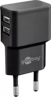 Photo de Chargeur secteur Goobay 2x ports USB-A 12W (Noir)