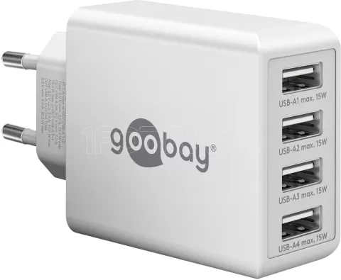 Photo de Chargeur secteur Goobay 4x USB-A 30 W (Blanc)