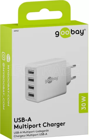 Photo de Chargeur secteur Goobay 4x USB-A 30 W (Blanc)