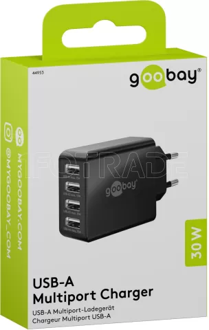 Photo de Chargeur secteur Goobay 4x USB-A 30 W (Noir)