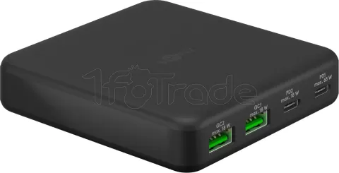 Photo de Chargeur secteur Goobay Multiport GaN 2x ports USB-A + 2x ports USB-C 65W (Noir)