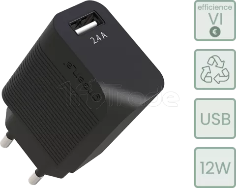 Photo de Chargeur secteur Green_e 1 port USB-C 12W avec cable 1,3m (Noir)