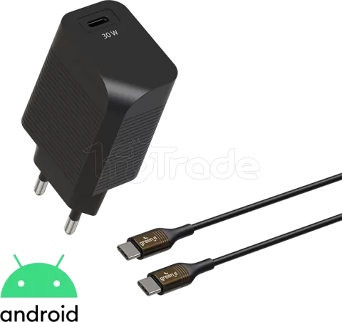 Photo de Chargeur secteur Green_e 1 port USB-C 30W avec cable 1,3m (Noir)