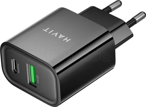 Photo de Chargeur secteur Havit - 1x USB-A + 1x USB-C 20W (Noir)