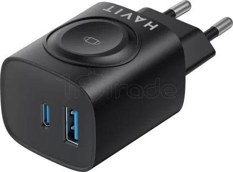 Photo de Chargeur secteur Havit UC132 - 1x USB-C + 1x USB-A (Noir)