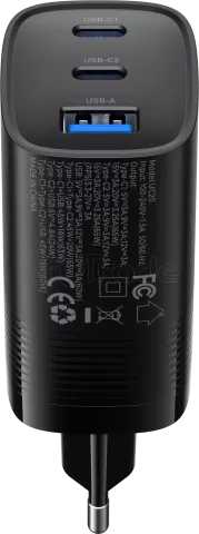 Photo de Chargeur secteur Havit UC20 - 2x USB-C + 1x USB-A 65W (Noir)