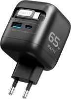 Photo de Chargeur secteur Havit UC252 - 1x USB-C + 1x USB-A 65W avec câble USB-C (Noir)