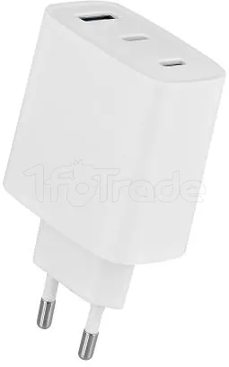 Photo de Chargeur secteur iClick GaN 1x USB-A + 2x USB-C 65W (Blanc)