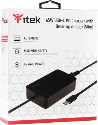 Photo de Chargeur secteur iTek pour ordinateur portable 1x port USB-C - 65W