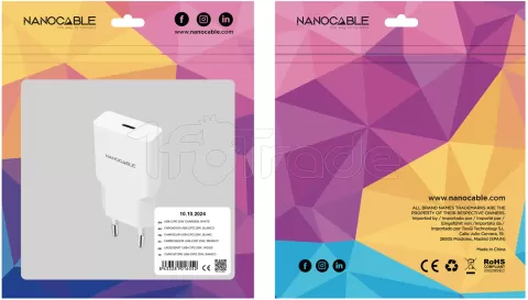 Photo de Chargeur secteur Nanocable 1x USB-C 25W (Blanc)