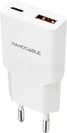Photo de Chargeur secteur Nanocable 1x USB-C + USB-A 30W (Blanc)