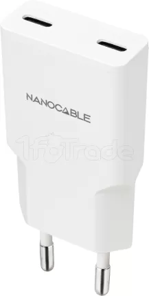 Photo de Chargeur secteur Nanocable 2x USB-C 30W (Blanc)