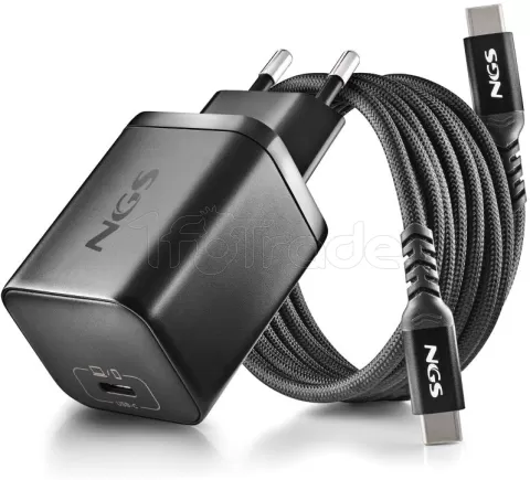 Photo de Chargeur secteur NGS Bud 1x USB-C 65W (Noir)