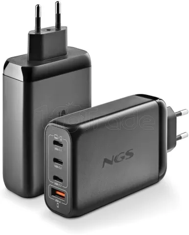 Photo de Chargeur secteur NGS Bud 3x USB-C + 1x USB-A 140W (Noir)