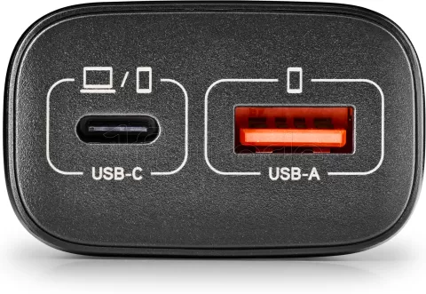 Photo de Chargeur secteur NGS Eon 1x port USB-A + 1x port USB-C 45W (Noir)