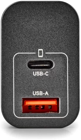 Photo de Chargeur secteur NGS Era 1x USB-C + 1x USB-A 30W (Noir)