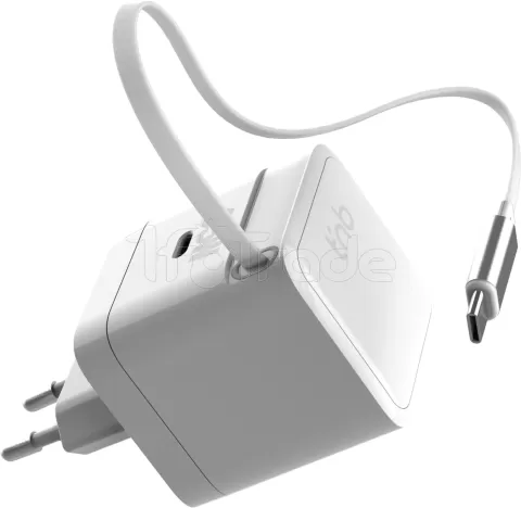Photo de Chargeur secteur T'nB GaN 1x USB-C 65W avec câble (Blanc)