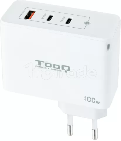 Photo de Chargeur secteur TooQ 1x port USB-A + 2x ports USB-C 100W (Blanc)