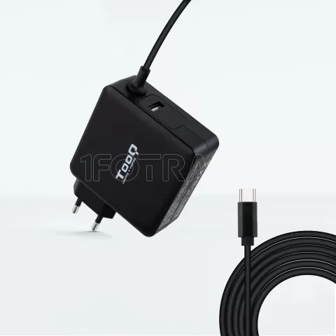 Photo de Chargeur secteur TooQ TQLC-USBC65PD 1x USB-C + 1x USB-A 65W (Noir)