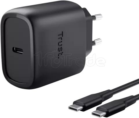 Photo de Chargeur secteur Trust Maxo 1x port USB-C - 45W- Cable 2m inclus (Noir)
