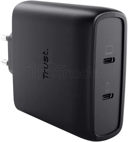 Photo de Chargeur secteur Trust Maxo 2x port USB-C - 100W (Noir)