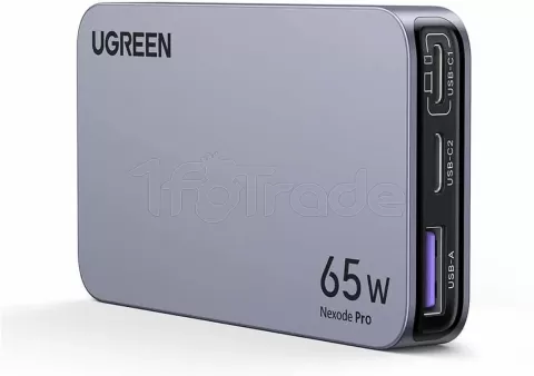 Photo de Chargeur secteur Ugreen Nexode Pro 1x USB-A + 2x USB-C 65W (Gris)