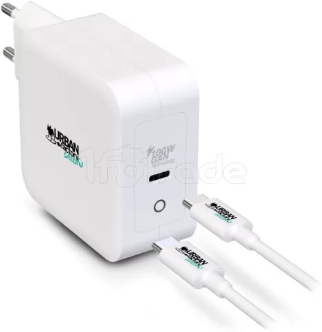 Photo de Chargeur secteur Universel Urban Factory USB-C - 100W (Blanc)