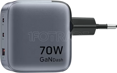 Photo de Chargeur secteur Vention 2x USB-C + 1x USB-A 70W (Gris)