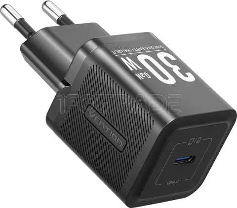 Photo de Chargeur secteur Vention GaN USB-C 30W (Noir)