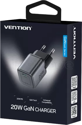 Photo de Chargeur secteur Vention USB-C 20W (Noir)