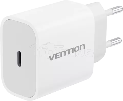Photo de Chargeur secteur Vention USB-C + Cable USB-C M/M 1m 20W (Blanc)