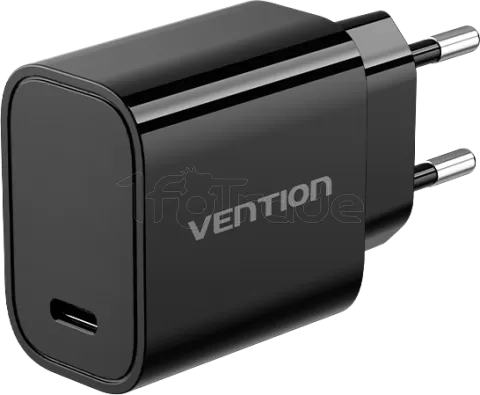 Photo de Chargeur secteur Vention USB-C + Cable USB-C M/M 1m 30W (Noir)