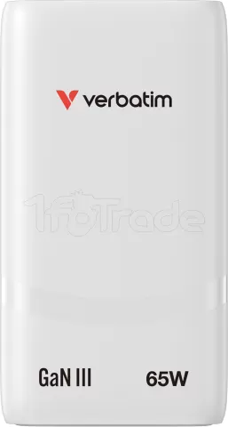 Photo de Chargeur secteur Verbatim Fold'n'Go GaN 2x USB-C 65W (Blanc)