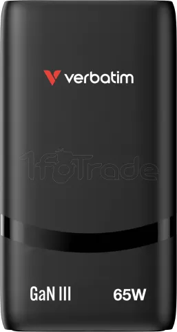 Photo de Chargeur secteur Verbatim Fold'n'Go GaN 2x USB-C 65W (Noir)