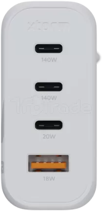 Photo de Chargeur secteur Xtorm Gan2 Ultra 1x port USB-A + 3x ports USB-C 140W (Blanc)