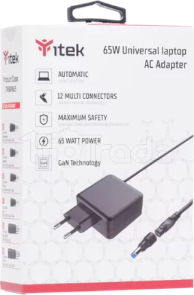 Photo de Chargeur universel Itek Slim pour ordinateur portable 65W (8 embouts)