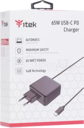 Photo de Chargeur universel Itek Super Slim pour ordinateur portable 65W (USB-C)